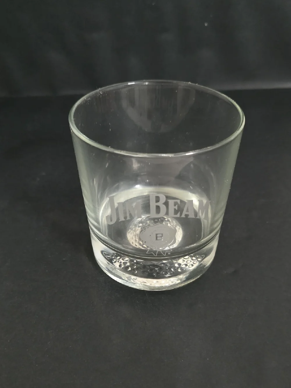 Jim Beam Etched Whiskey Golfball Glass